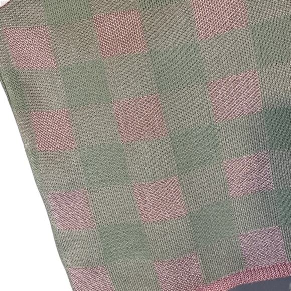 Zara Pink & Green Plaid Colorful Square Pattern Sleeveless Crop Top Women Sz S - Picture 3 of 7